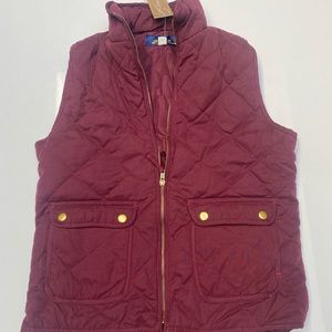 francesca's red quilted vest new small